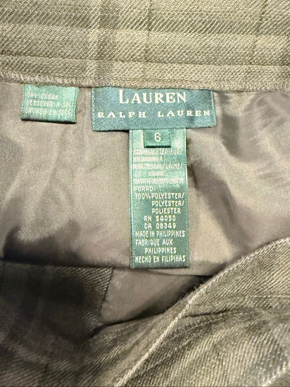 Lauren Ralph Lauren Vintage Wool Plaid Wrap Skirt Fringe Hem Long Sz. 6 - Picture 5 of 5